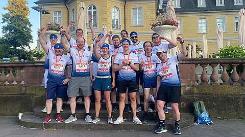 Foto des HEDGEHOG-Teams beim B2Run Firmenlauf in Karlsruhe